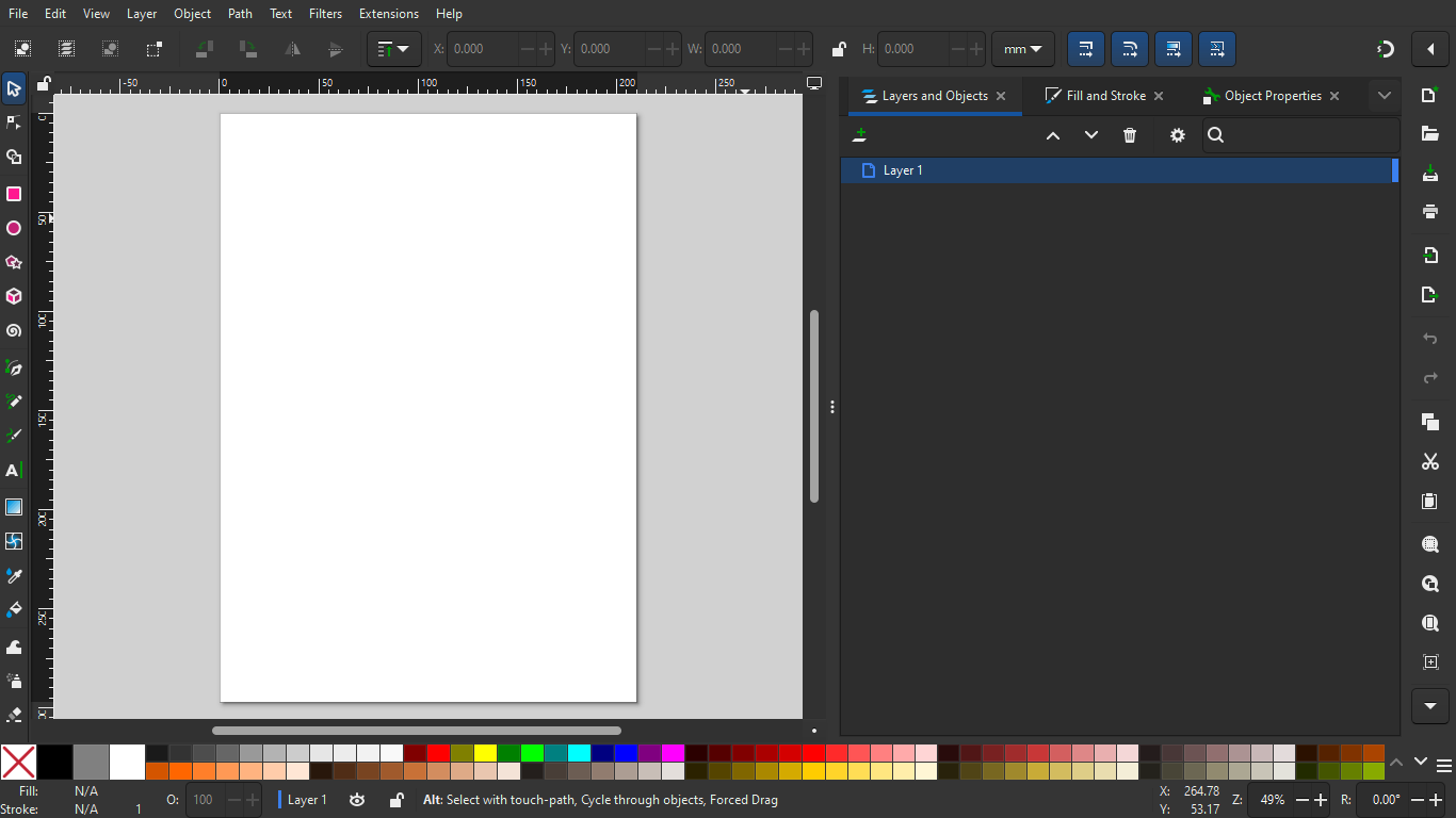 menu utama inkscape